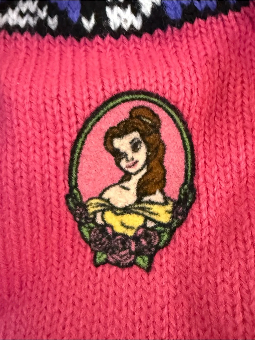 Vintage Disney beauty and the beast Pink Knit Mitten